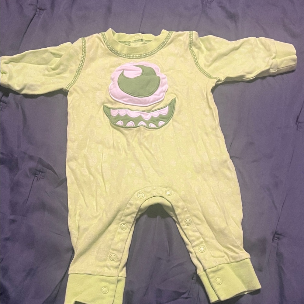 Disney Lime Green Monster Kids Footie